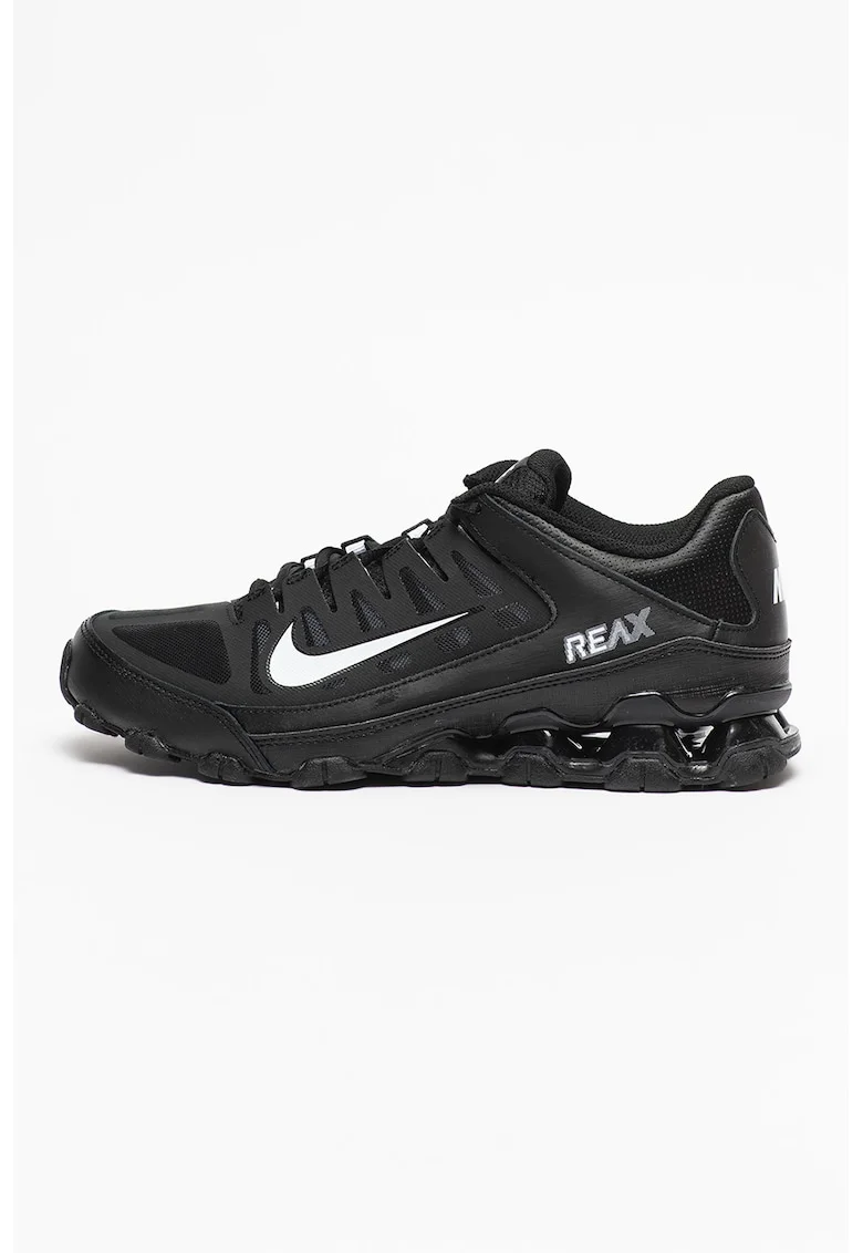 Pantofi Reax 8 TR cu insertii de piele pentru fitness, Negru/Alb optic