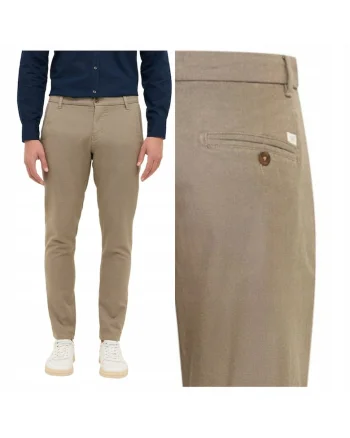 Pantaloni chino slim fit cu talie medie Oakland, Bej