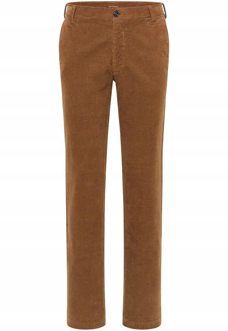 Blugi Barbati,  Style Tramper Chino, Straight Fit, Talie Medie, Fermoar, Lungi, 5 Buzunare, Bumbac, Maro, Maro