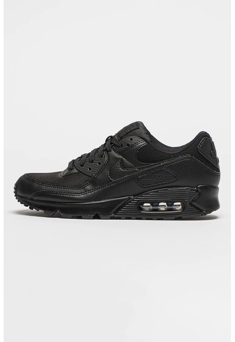 Pantofi sport din piele ecologica cu garnituri din material textil Air Max 90, Negru