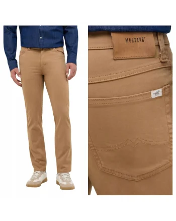 Pantaloni drepti de bumbac cu fermoar Tramper, Bej