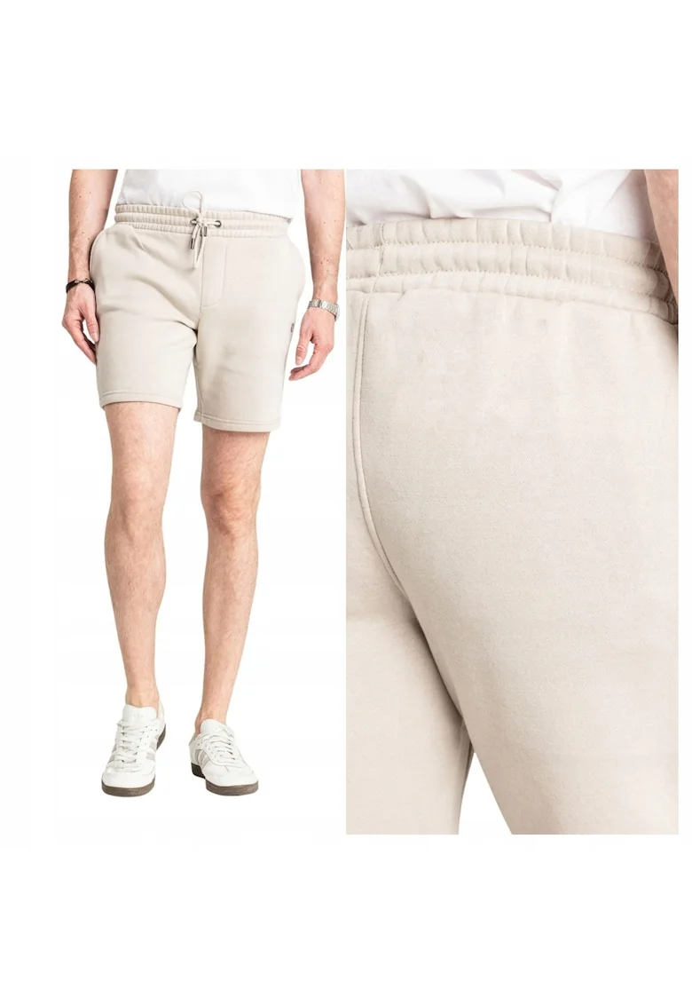 Pantaloni scurti din amestec de bumbac, Bej