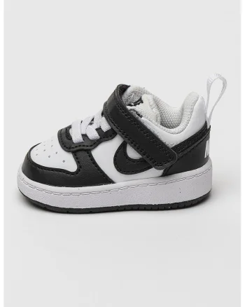 Pantofi sport Court Borough cu inchidere velcro, Alb/Negru stins