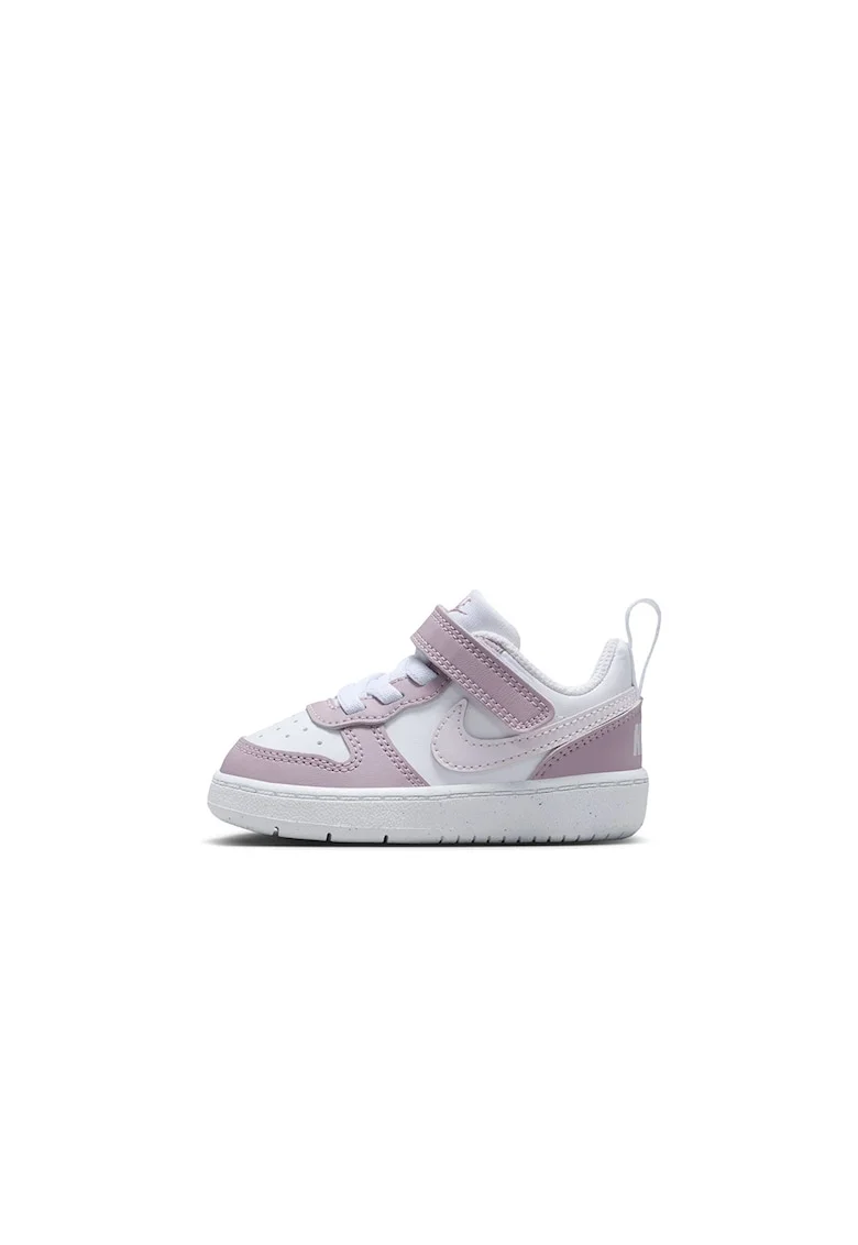 Pantofi sport Court Borough cu inchidere velcro, Alb/Roz prafuit