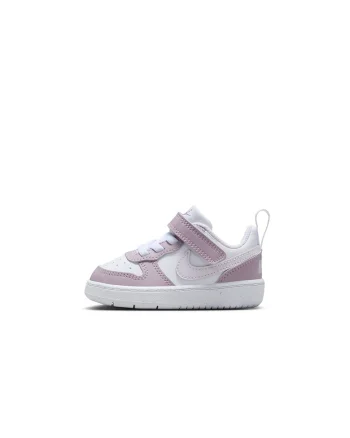 Pantofi sport Court Borough cu inchidere velcro, Alb/Roz prafuit