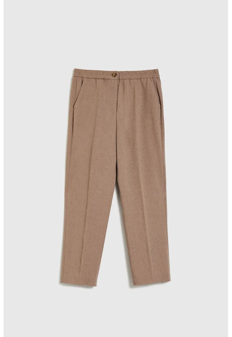 Pantaloni cigareta maro, Bej