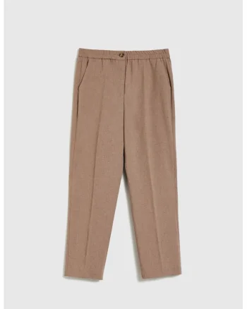 Pantaloni cigareta maro, Bej