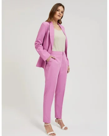 Pantaloni Tailored Roz, Roz lucios