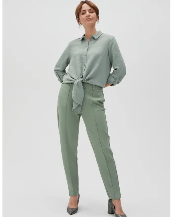 Pantaloni verzi maslinii cu mansete, Kaki