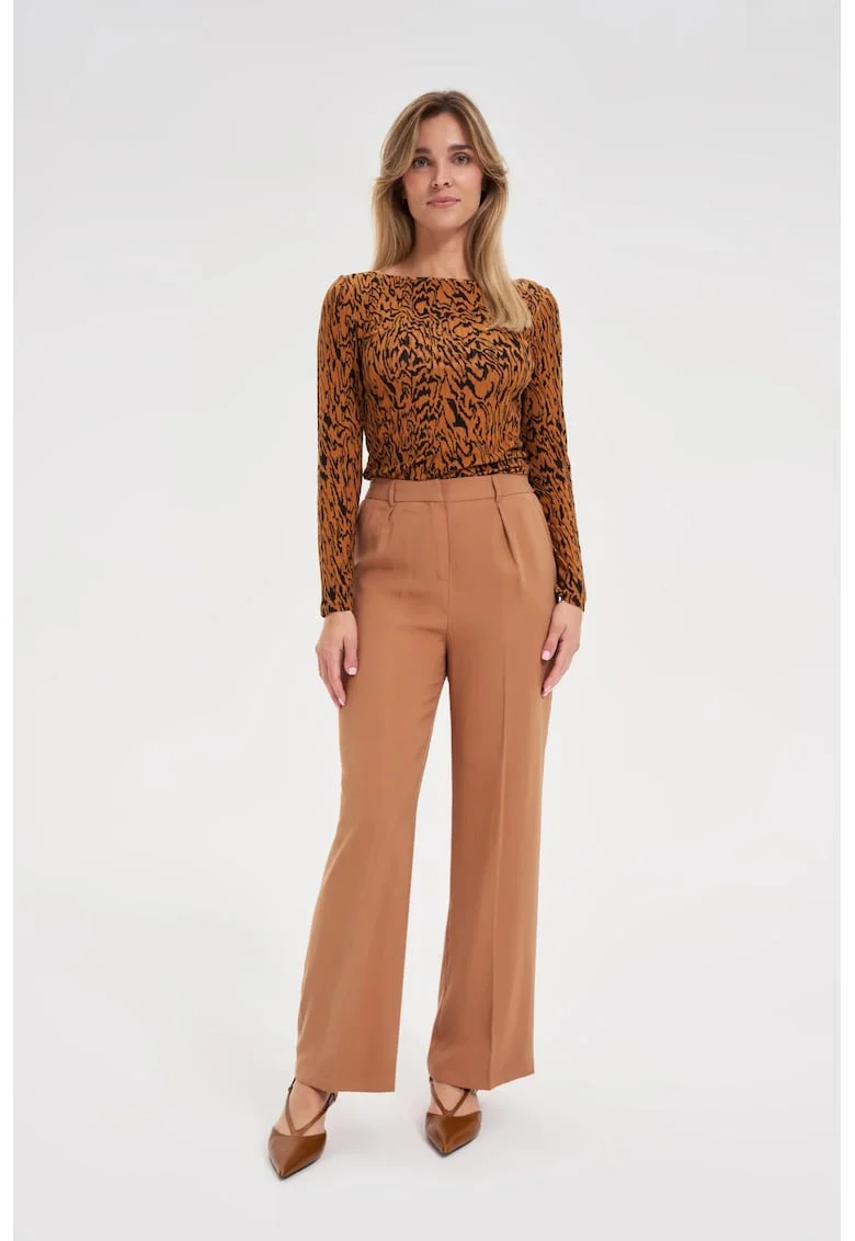 Pantaloni camel din viscoza, Bej