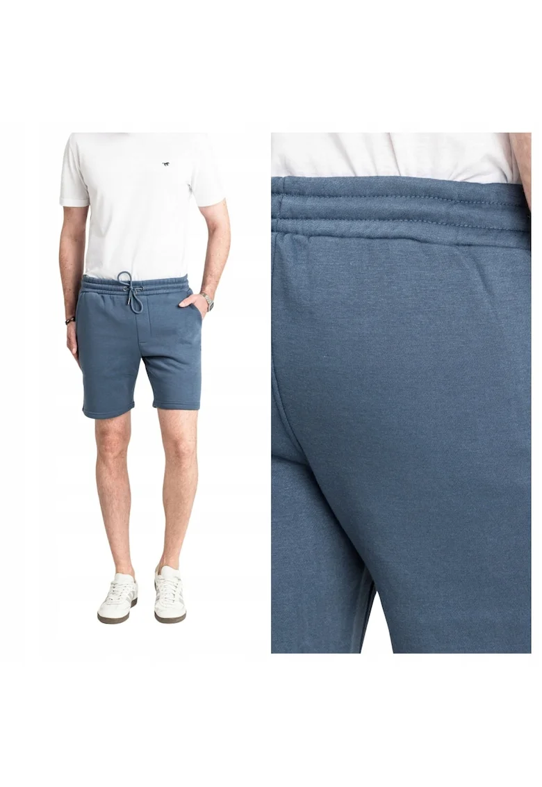 Pantaloni scurti cu buzunare si talie ajustabila, Albastru