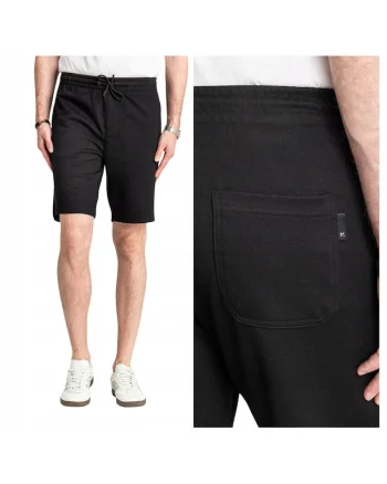 Pantaloni scurti cu talie ajustabila, Negru, Negru