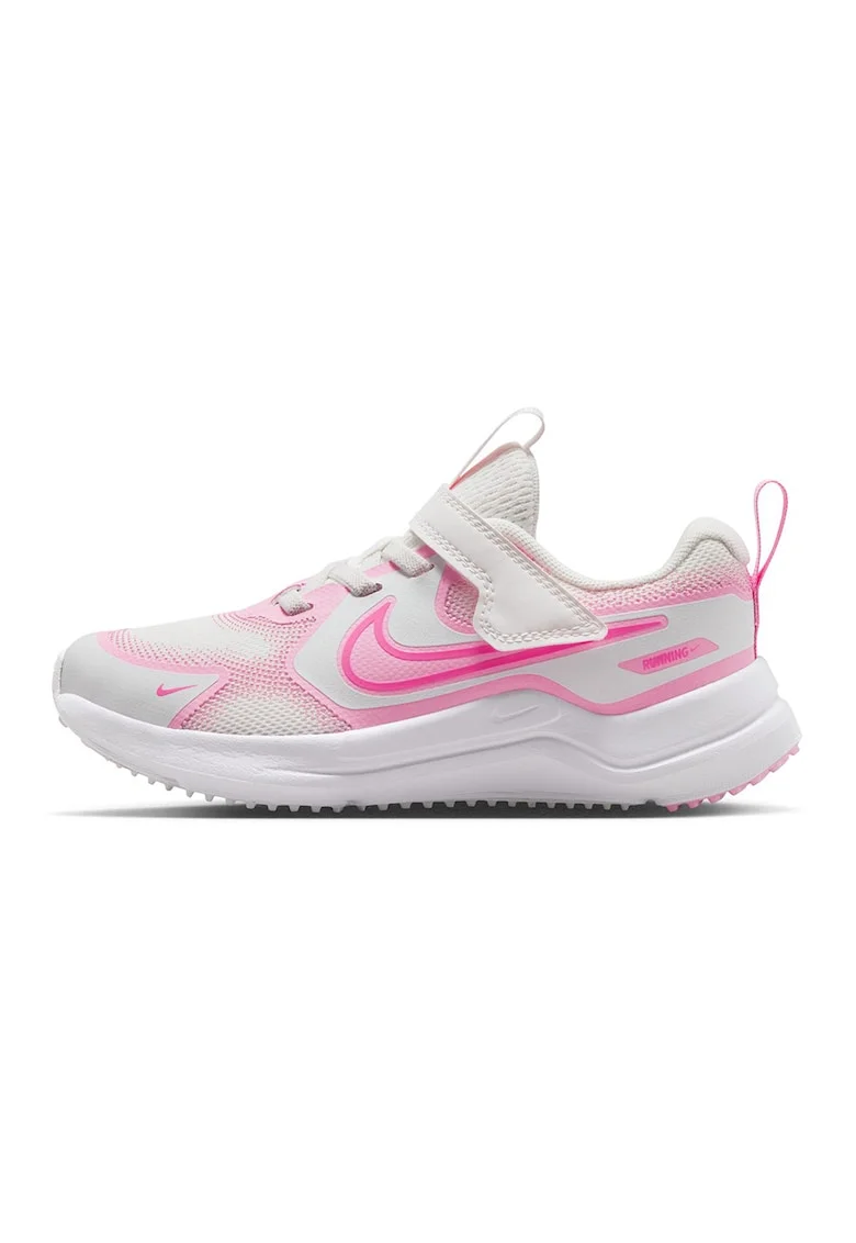 - Pantofi Cosmic cu inchidere velcro pentru alergare, Alb/Fucsia