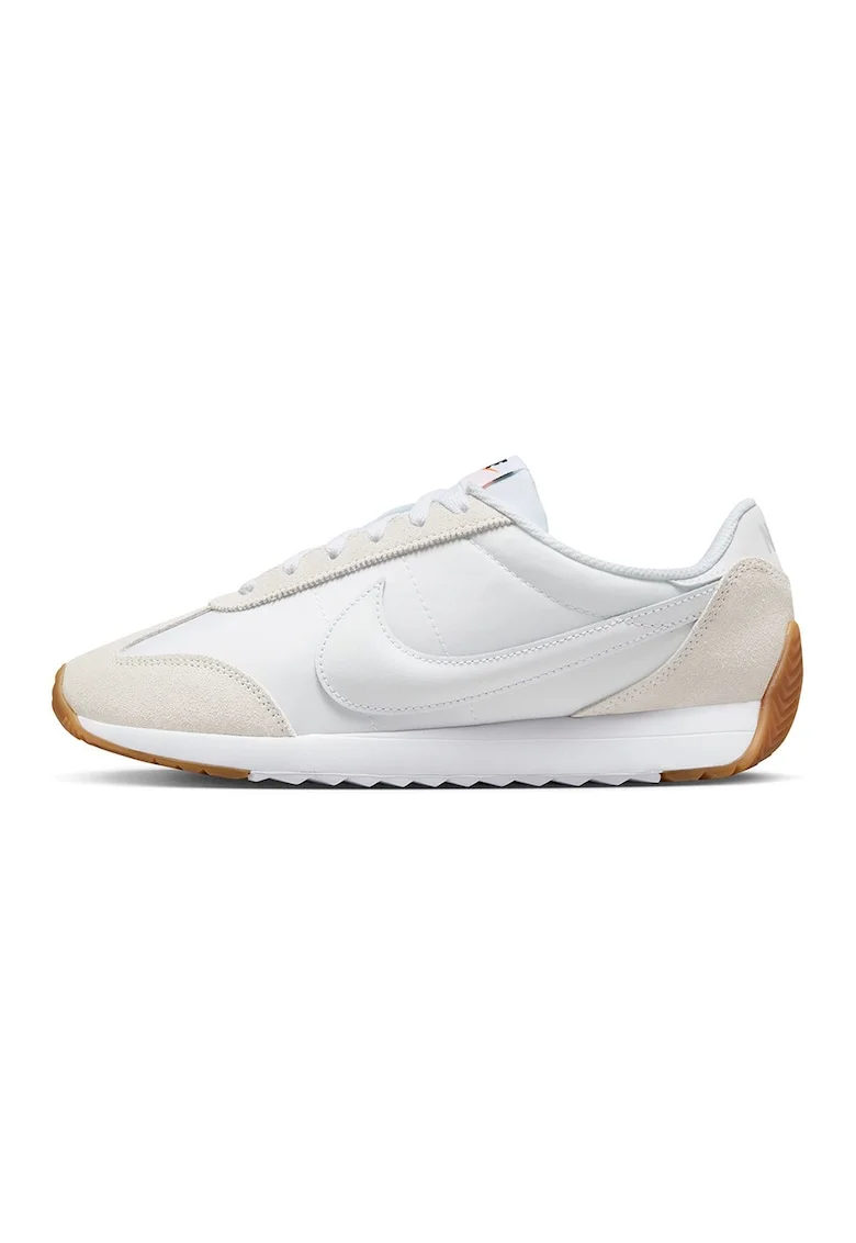 Pantofi sport Pacific cu logo si garnituri de piele intoarsa, Alb/Crem