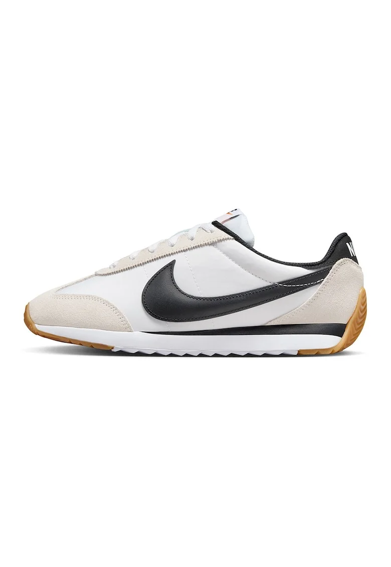 Pantofi sport Pacific cu logo si garnituri de piele intoarsa, Alb/Negru/Bej