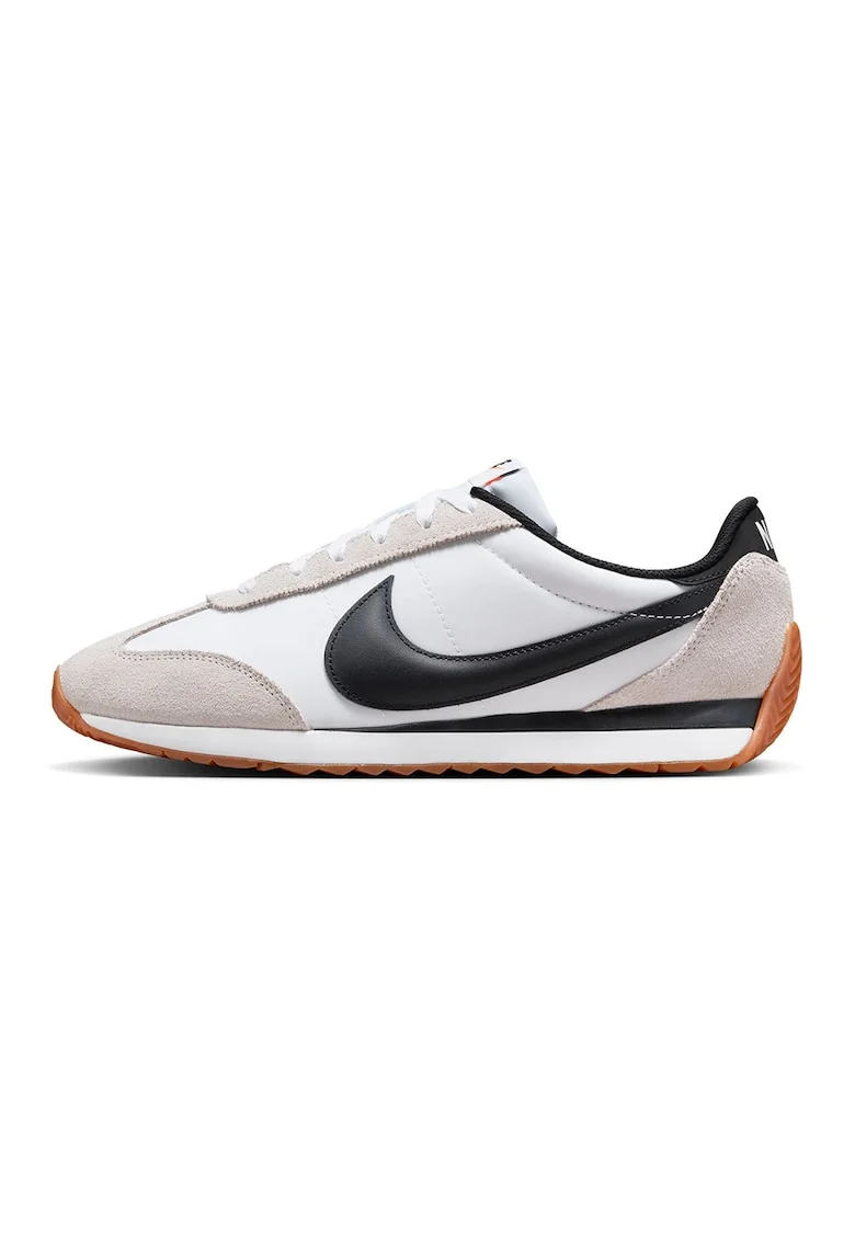 Pantofi sport Pacific cu garnituri din piele intoarsa, Alb/Negru/Bej