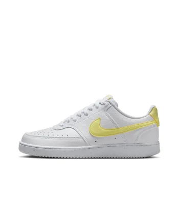 Pantofi sport Court Vision Low Next Nature din piele ecologica, Alb/Galben pai