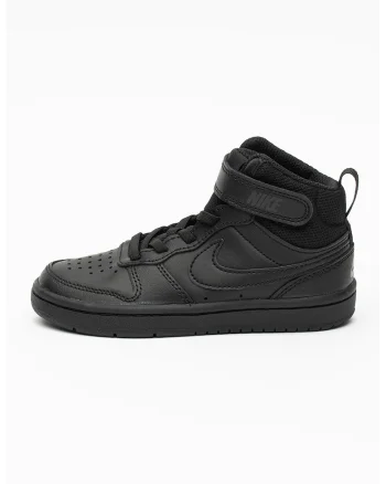 Pantofi sport mid-high cu insertii din piele Court Borough 2, Negru
