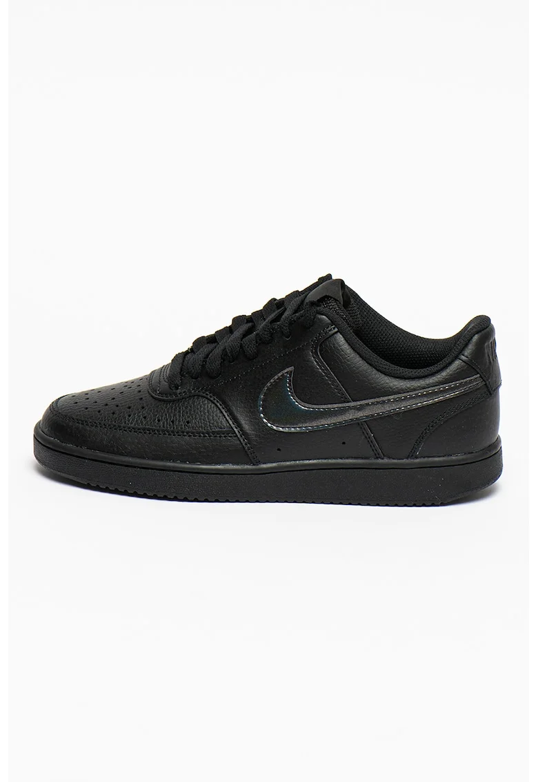 Pantofi sport de piele cu detalii de piele ecologica Court Vision, Negru