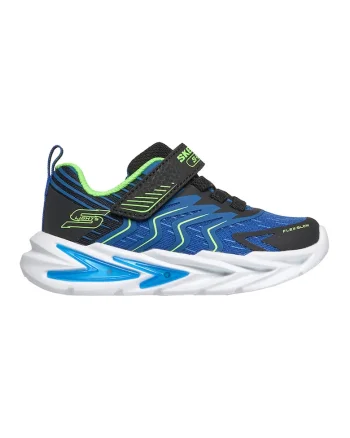 Pantofi sport S-Lights® Flex-Glow Ultra cu talpa wedge, Negru/Albastru royal