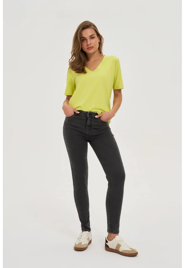 Tricou cu decolteu in V lime, Verde