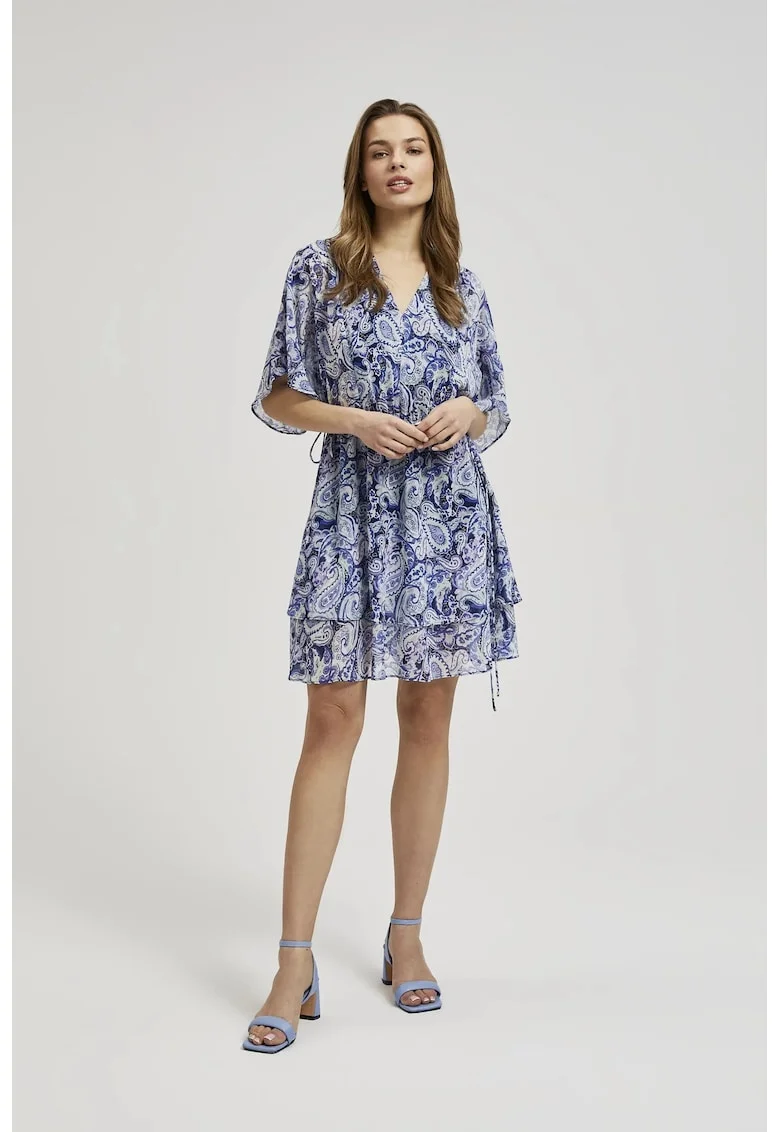 Rochie Albastra Cu Model Pana La Genunchi, Bleumarin