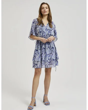 Rochie Albastra Cu Model Pana La Genunchi, Bleumarin