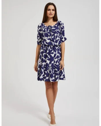 Rochie florala cu maneci bufante violet, Lila