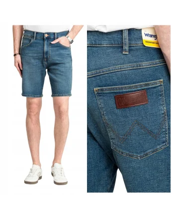 Bermude din denim cu tesaturi contrastante, Albastru