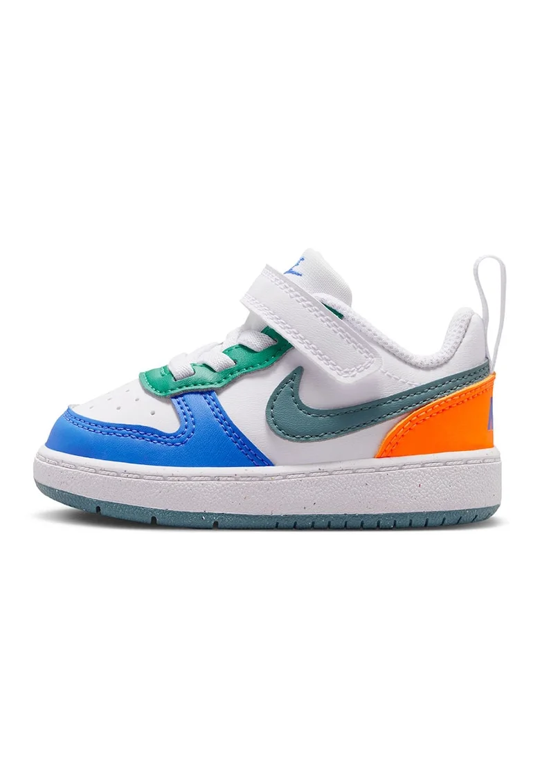 Pantofi sport Court Borough cu inchidere velcro, Alb/Verde/Albastru