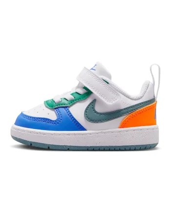 Pantofi sport Court Borough cu inchidere velcro, Alb/Verde/Albastru