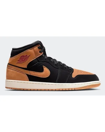 Pantofi sport barbati  AIR JORDAN 1 MID SE, Piele ecologica, Negru, Negru
