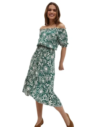 Rochie de dama,  Verde, Alb, Verde