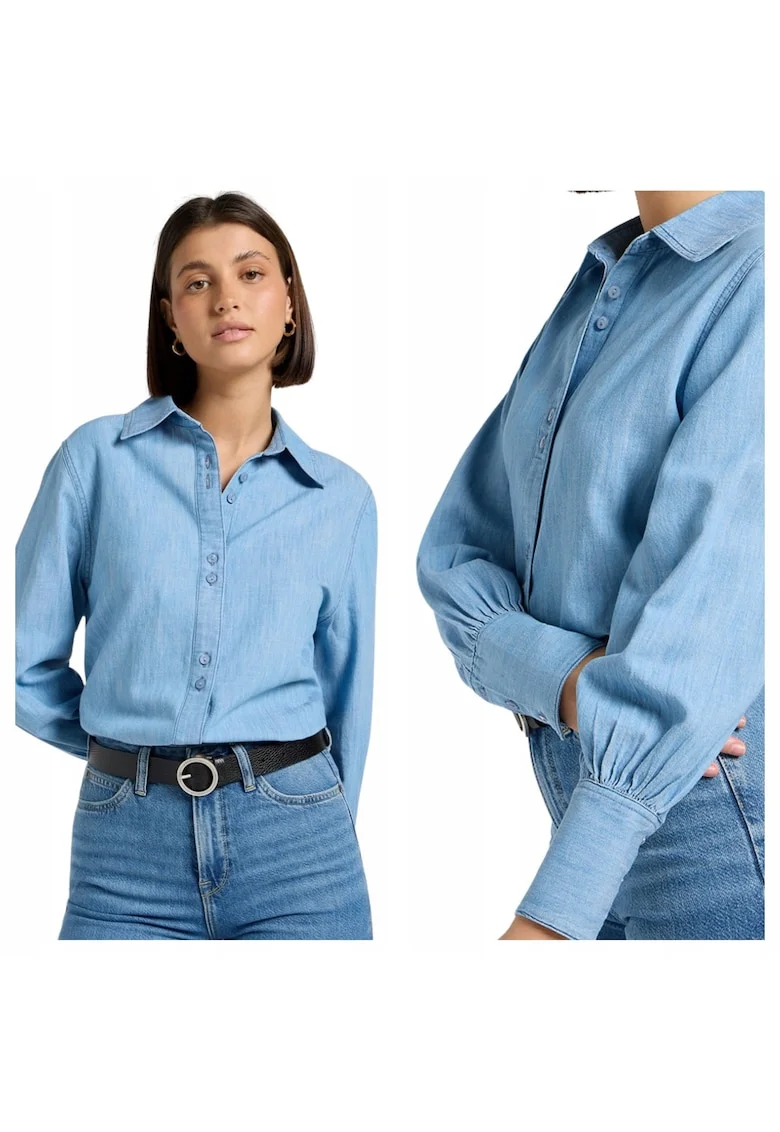 Camasa din denim, relaxed fit, 100% bumbac, Albastru