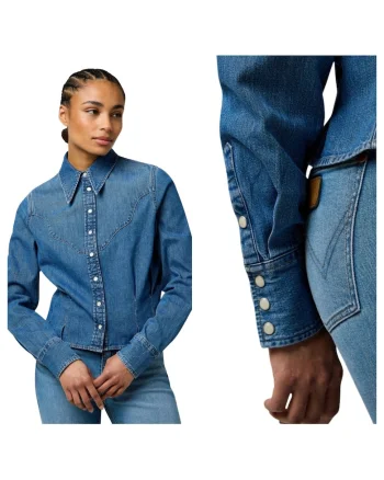 Camasa slim fit din denim, Albastru