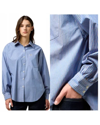 Camasa relaxed fit cu nasturi, Albastru