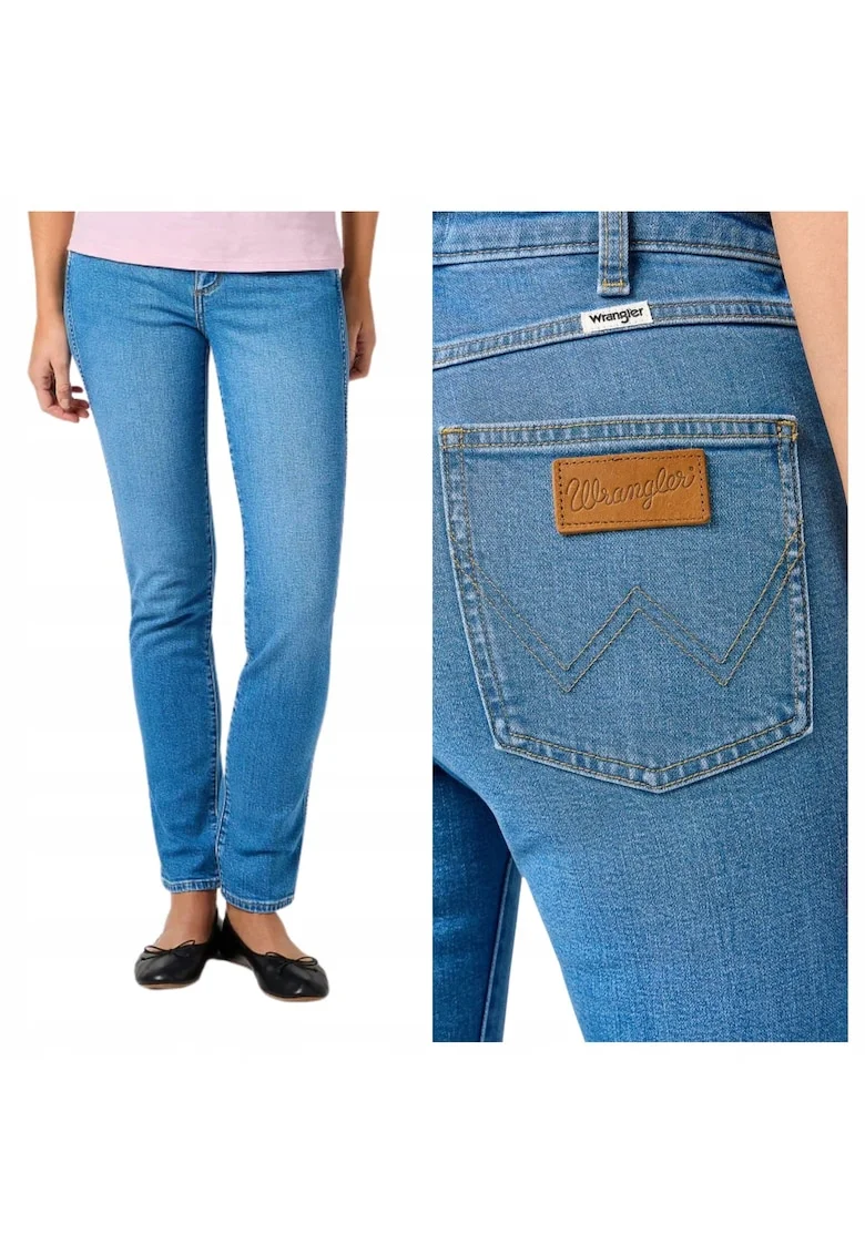 Blugi slim fit cu talie inalta, Albastru