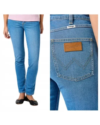 Blugi slim fit cu talie inalta, Albastru
