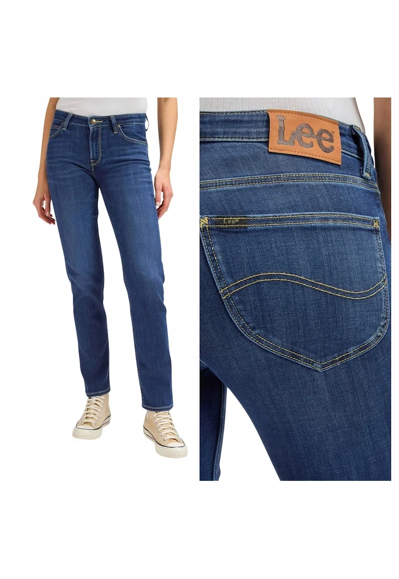 Blugi slim fit cu talie inalta Elly, Albastru