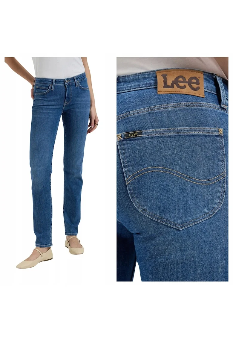 Blugi slim cu talie medie Elly, Albastru