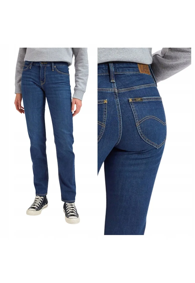 Blugi conici slim fit cu talie inalta Elly, Albastru