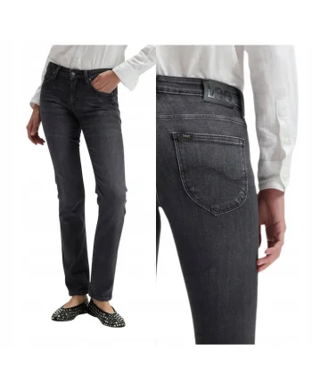 Blugi cu talie inalta si croiala slim Elly, Negru