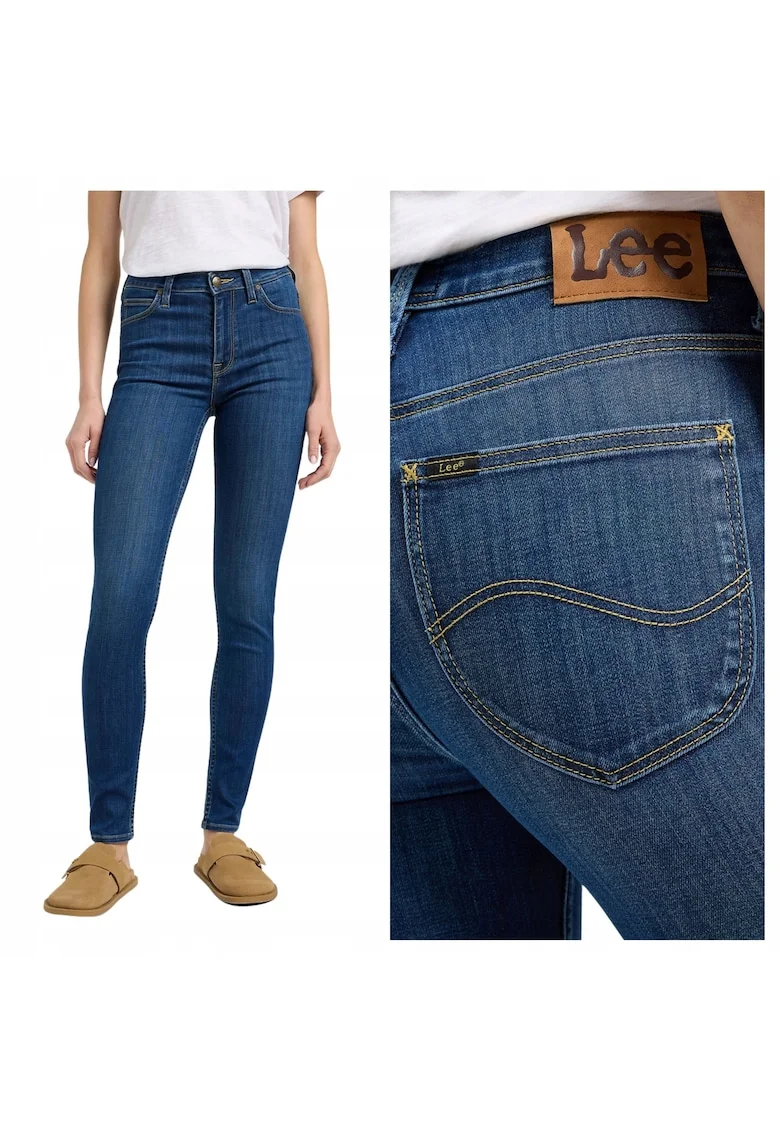 Blugi skinny cu talie inalta Scarlett, Albastru