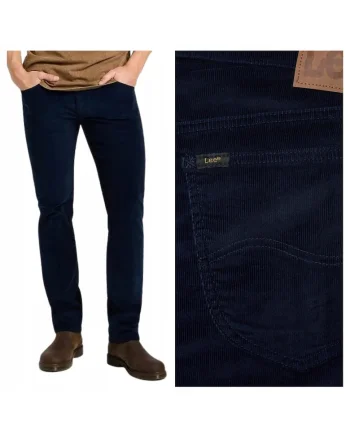 Pantaloni reiati regulari fit cu talie medie Daren, Albastru