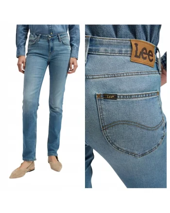 Blugi slim fit cu talie medie Elly, Albastru