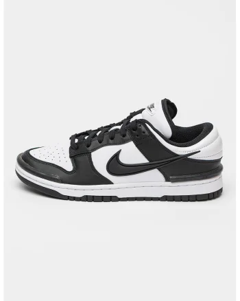 Pantofi sport din piele si piele ecologica cu detalii perforate Dunk Low Twist, Alb/Negru