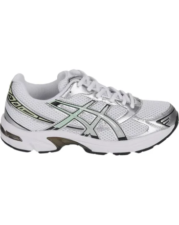 Pantofi sport din plasa cu garnituri din material sintetic Gel-1130, Argintiu/Verde menta
