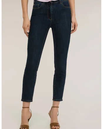 Blugi crop skinny, Albastru inchis