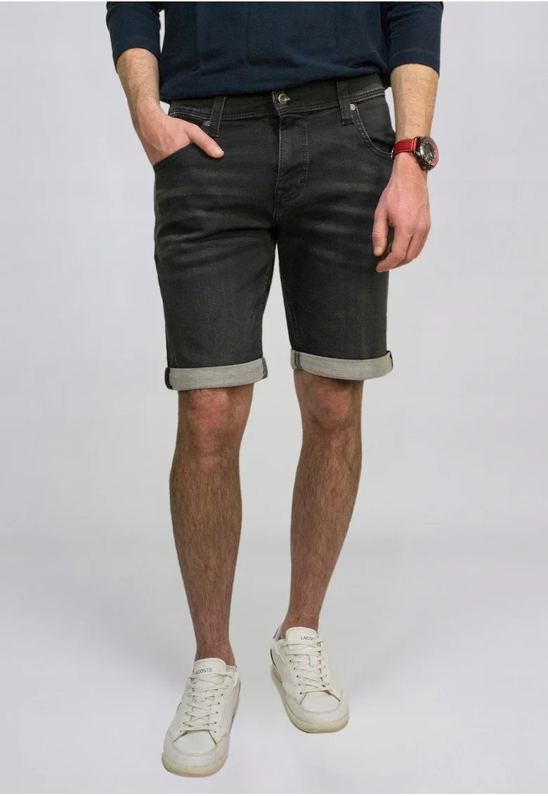 Blugi Barbati Scurti,  Chicago Shorts, Marime 36, Negru, Regular Fit, Bumbac, Design Clasic Casual, Lungime Scurta, Ideal Pentru Uz Zilnic