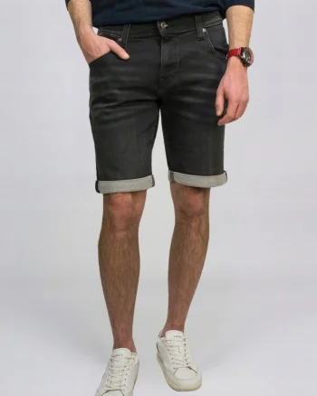 Blugi Barbati Scurti,  Chicago Shorts, Marime 36, Negru, Regular Fit, Bumbac, Design Clasic Casual, Lungime Scurta, Ideal Pentru Uz Zilnic